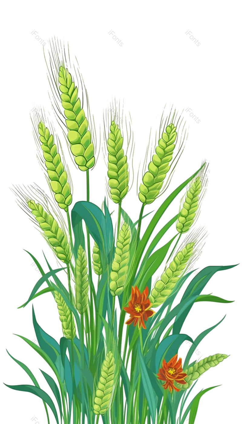 叶子图片,小满元素,麦子PNG,麦田免抠素材